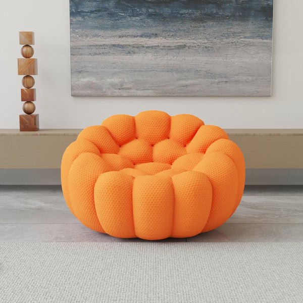 English Elm Bubble Bubble Armless Sofa Orange Modular Seat — Breathable 3D Knit, High-Density Foam Comfort, Kid-Safe Design B341P320929