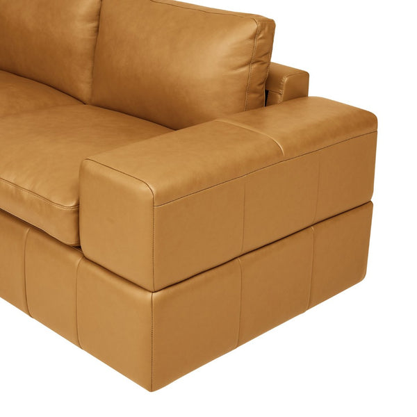 English Elm Large Square Arm Leather Match Modular Sectional for Open Concept Living Rooms Ginger B2748S00134