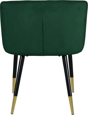 English Elm 1pc Velvet Barrel Back Accent Chair Gold Nailhead Trim Glamorous Curved Seat Green B011P496763