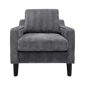 English Elm Living Room Linen Accent Chair Mid Century Modern with Tapered Wood Legs Compact Seat W5052P411380