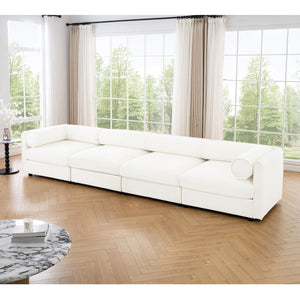 English Elm Modular Sectional Sofa With Ergonomic Cylindrical Support, Built-In Storage, And Modern White Style W714S01041