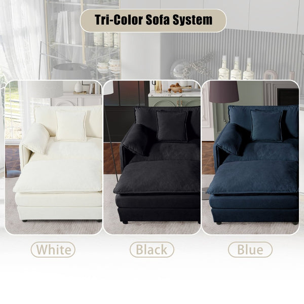 English Elm Oversized Chenille Accent Chair Set Two Wide Seat Pillow Arms Living Room Lounge W3163S00008