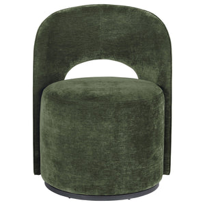 English Elm Quinto Velvet Swivel Chair with Sculpted Arch Back for Modern Living Spaces B062P441428