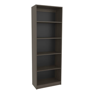English Elm 4-Tier Bookcase Modern Vertical Storage in Dark Walnut & Black Wengue — Spacious, Eco-Friendly 4-Shelf Organizing Unit B097P350330