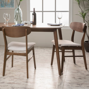 English Elm Christopher Knight Home® - DINING Chair with Cushioned Fabric Seat and Polished Wood Frame — Elegant Modern Comfort for Home Light beige 58925.00WNT