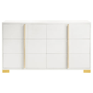 English Elm Mckee Queen Bedroom Set White Panel Bed Dresser Nightstand Mirror Four Piece Suite White B062S01758