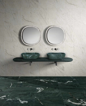 English Elm Green Natural Marble Vessel Sink - Luxurious Polished Stone For Timeless Bathroom Elegance, 23.6" X 14.2" W1696P333271