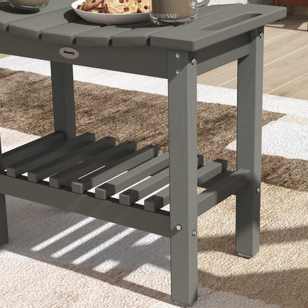 English Elm Outsunny Hdpe Shower Bench with Handles Wood Grain Stool Storage Shelf Bath Patio W2225P485639