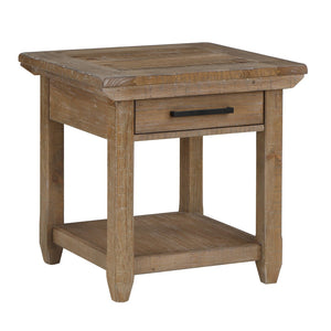 English Elm Steve Silver - Riverdale Rustic Brown End Table With Storage Shelf - Versatile Side Table For Living Room & Bedroom B081P157505-GIGA