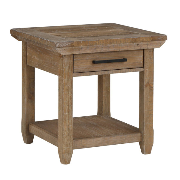 English Elm Steve Silver - Riverdale Rustic Brown End Table With Storage Shelf - Versatile Side Table For Living Room & Bedroom B081P157505-GIGA