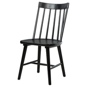 English Elm Carlos Windsor Spindle Back Rubberwood Dining Chairs Ergonomic Set of Two Black B062P447840