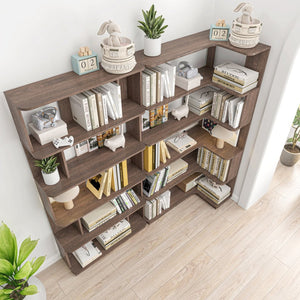 English Elm 90 Cm Modular Corner Bookcase Set of 2 Flexible Display Shelving for Home Office W2899S00014