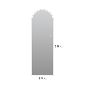 English Elm 65" Arch Full Length Wall Mirror with Dimmable Led Lighting for Bedroom or Entryway W2709P435570