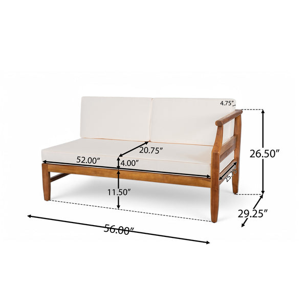 English Elm Christopher Knight Home® - ASTON Acacia Wood 4-Piece Outdoor Sofa Set with Removable Beige Cushions, Slatted Design, Durable N773OS00014B