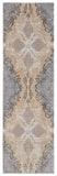 Feizy Rugs Celene Viscose/Polyester Machine Made Vintage Rug Silver/Tan/Gray 2'-6" x 8'
