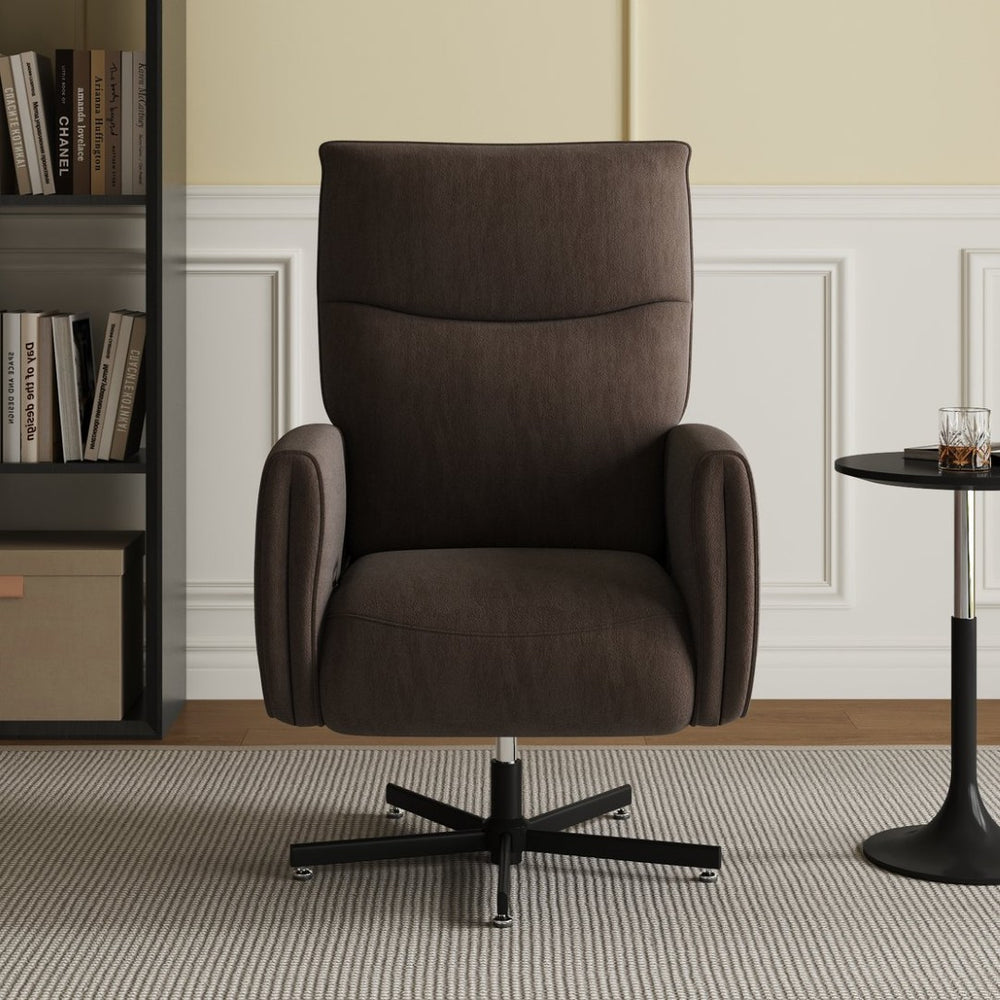 English Elm Power Swivel Velvet Recliner with Usb Charging for Living Room or Home Office Brown W3568P431989
