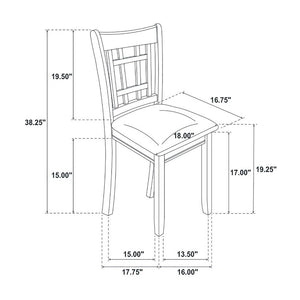 English Elm Set of 2 Wood Dining Side Chairs with Black Leatherette Seats, Transitional Design, Sturdy Rectangular Backrest Espresso B016P368661