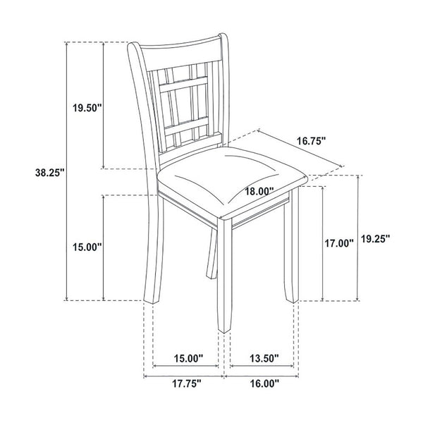 English Elm Set of 2 Wood Dining Side Chairs with Black Leatherette Seats, Transitional Design, Sturdy Rectangular Backrest Espresso B016P368661