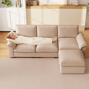 English Elm Cloud Sectional Sofa with Movable Chaise Soft Chenille Upholstery for Modern Living Rooms Coffee W1359S00064