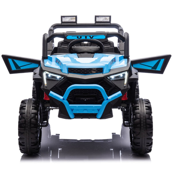 English Elm 24v 400w Kids Electric Utv Ride on with Remote Bluetooth Led Suspension Cockpit Blue W1578P284296