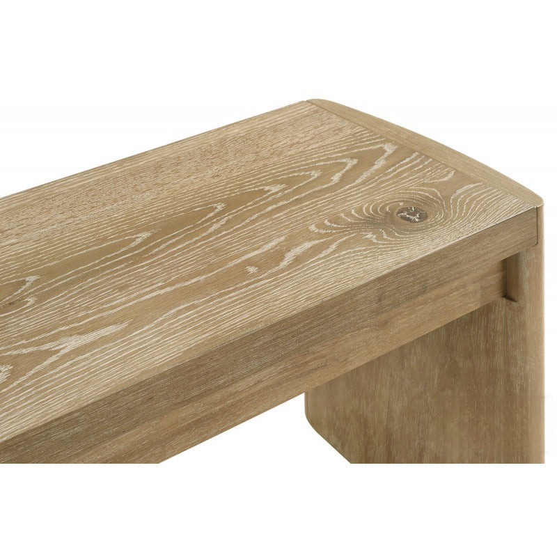 English Elm Contemporary Kepler Driftwood 6Pc Dining Set with Hidden Extension, Oak Veneer Table, Bench & 4 Chairs B011S01922