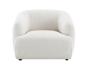 English Elm Lucifer White Shimmer Fabric Chair with Full Foam Cushion, Wooden Frame, Plastic Legs, 220lb Capacity B2726P308603