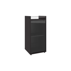 English Elm Theba Modern Minibar Cabinet with 2 Doors & Open Shelf, Compact Black MDF Storage for Small Spaces B070P337131
