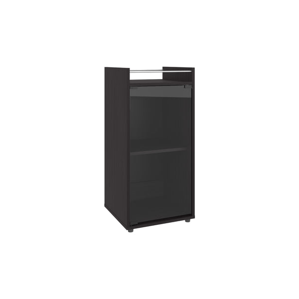 English Elm Theba Modern Minibar Cabinet with 2 Doors & Open Shelf, Compact Black MDF Storage for Small Spaces B070P337131