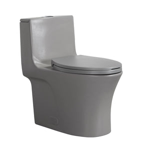 English Elm 1.1/1.60 Gpf Dual Flush One Piece Elongated Comfort Height Toilet with Soft Close Seat W1920P425618