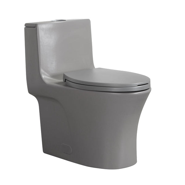 English Elm 1.1/1.60 Gpf Dual Flush One Piece Elongated Comfort Height Toilet with Soft Close Seat W1920P425618