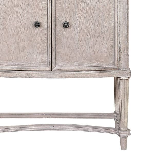 English Elm Vintage Bone White Wine Cabinet with Lift Top Serving Surface and Cabriole Legs B062P215514