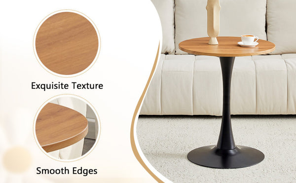 English Elm Round Faux Marble Tulip Dining Table Mid Century Pedestal Base for Compact Kitchens Wood W2920P395714