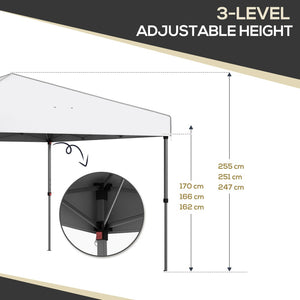 English Elm Outsunny 9.7' X 9.7' Pop Up Canopy Tent With Mesh Windows, Uv Protection & Carry Bag For Events W2225P200768-GIGA