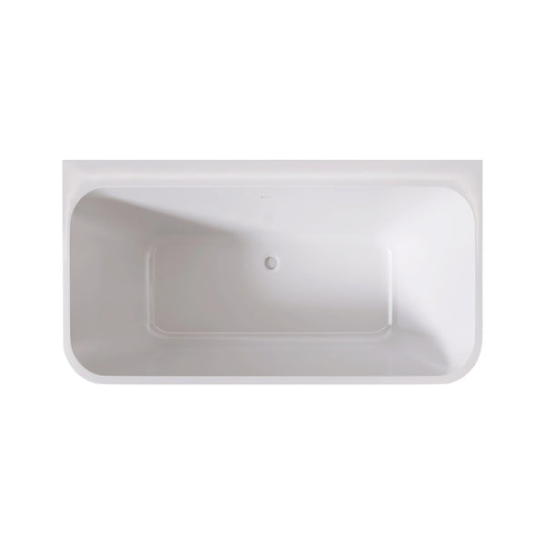 English Elm 55" Freestanding Acrylic Soaking Tub Rectangular Gloss White Spa Bath for Master T3785P380642
