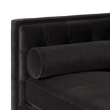 English Elm Jack 84" Modern Tuxedo Tufted Sofa, Dark Charcoal Grey Velvet