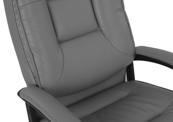 OSP Home Furnishings High Back Bonded Leather Office Chair with Lumbar Support and Ergonomic Padded Seat Charcoal EC5162-EC42