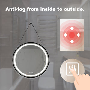 English Elm 24Inch Bathroom Led Vanity Mirror - Dimmable Touch Control, Anti-Fog, Adjustable Lighting & Waterproof W1992P211230
