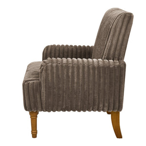 English Elm Modern Wide Wale Corduroy Accent Chair Solid Wood Legs Upholstered Living Room Seat Dark Coffee W5568P445691