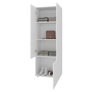 English Elm FM Tolleson 3-Door Tall Wardrobe Cabinet with Full-Length Rod, 4 Shelves, Scratch-Resistant Finish White 70.87 L x 23.62 W x 5.51 H B128P361083