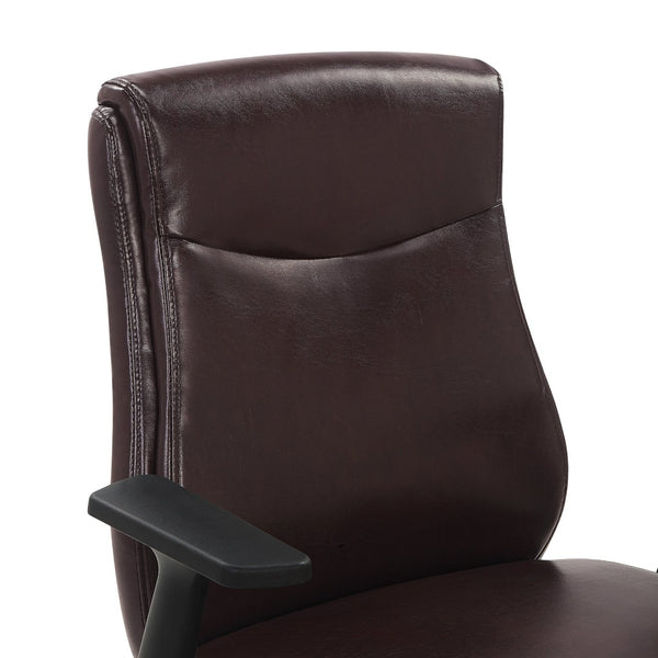 OSP Home Furnishings Mid Back Faux Leather Manager Chair with Lumbar Support and Pneumatic Height Adjust Chocolate FL91201-U2