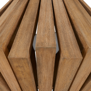 Plunge Pendant Light - Mid-Century Modern Wooden Shade with Brass Finish, Adjustable Height Design