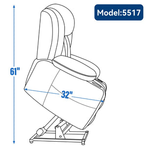 English Elm Up to 350 Lb Chenille Power Lift Recliner with Massage Heat and Charging Ports W1803S00070