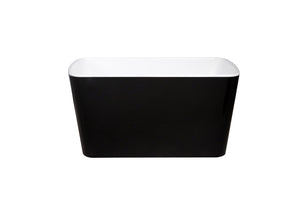 English Elm 49'' Acrylic Freestanding Soaking Tub Square Japanese Sit-in Design Glossy White Bath W1573P412324