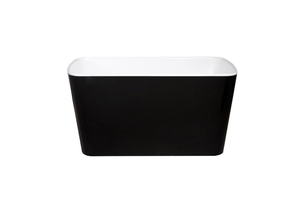 English Elm 49'' Acrylic Freestanding Soaking Tub Square Japanese Sit-in Design Glossy White Bath W1573P412324