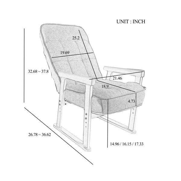 English Elm Modern Ergonomic Lounge Chair Adjustable Lumbar Support Cushioned Seat for Any Room W244P459660