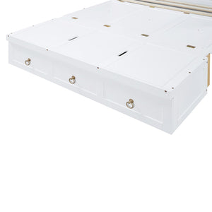 English Elm Queen Murphy Wall Bed with Pull Out Storage Drawer and Built in Usb Charging White LP000428AAK