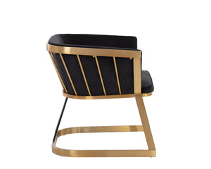 Sunpan Caily Lounge Chair - Modern Elegance with Brushed Gold Frame and Stylish Black Steel Legs Abbington Black