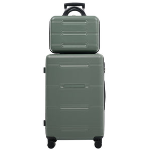 English Elm 6 Piece Hardshell Abs Travel Set with Spinner Wheels Combination Lock and Toiletry Bag Army Green N732P391465F
