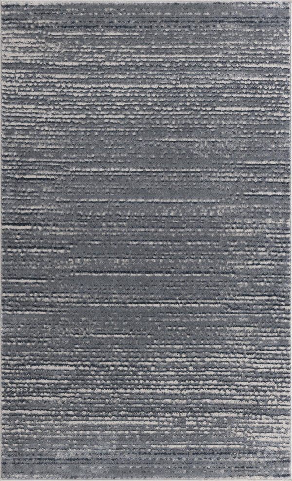 Unique Loom Oasis Calm Machine Made Abstract Rug Gray, Ivory 5' 0" x 8' 0"