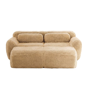 English Elm 80''soft Plush Modular Sectional Sofa with Chaise Deep Seat High Density Foam Living Room Light Khaki W714S01566